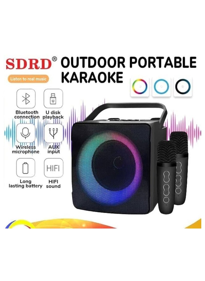 SDRD SD-508 Home KTV Outdoor Portable Bluetooth Speaker with Dual Wireless Microphones  - Image 2