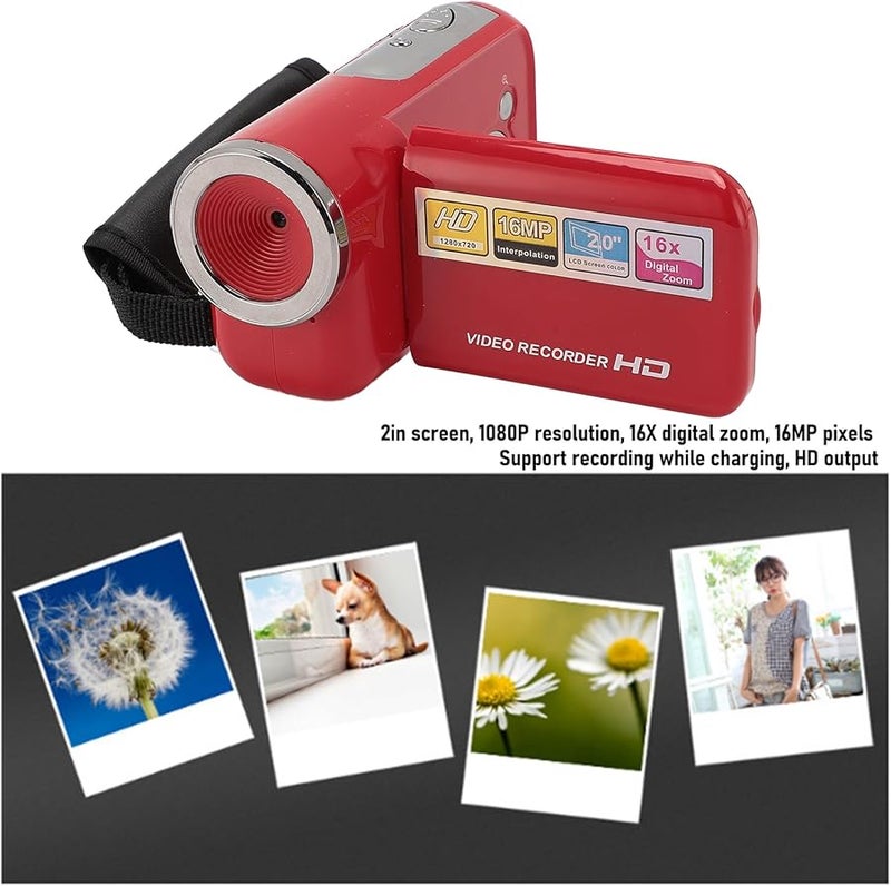 Asixxsix 1080P HD 16MP كاميرا مدونة فيديو مع تكبير رقمي 16X شاشة 2 بوصة 32 جيجابايت - Image 4