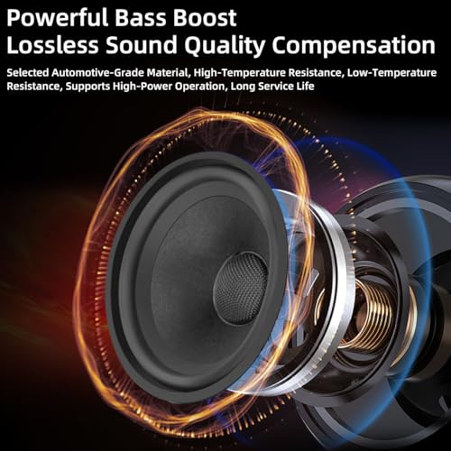 WDiYA 3.5-Inch Car Speaker Wool Fiber Cone+Fiberglass Sound Cap Full Frequency High Fidelity Audio 300W Peak Power 4 Ohms Professional High-End Stereo Surround Sound (2-Speakers) - Image 5