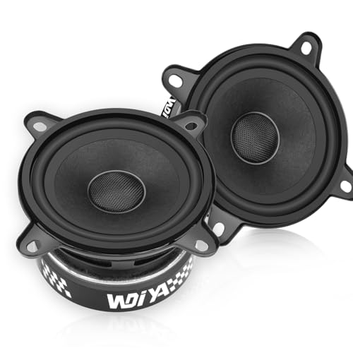 WDiYA 3.5-Inch Car Speaker Wool Fiber Cone+Fiberglass Sound Cap Full Frequency High Fidelity Audio 300W Peak Power 4 Ohms Professional High-End Stereo Surround Sound (2-Speakers) - Image 1
