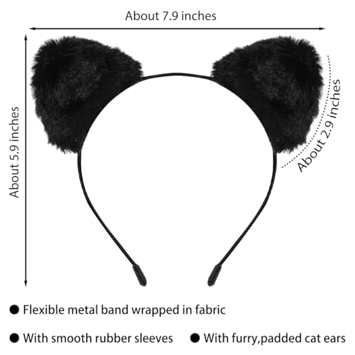 Mysense Black Cat Ears Headband and Black Lipstick Kit,Cat Costume Accessories for Women Girls Halloween Party Cosplay Makeup - Image 3