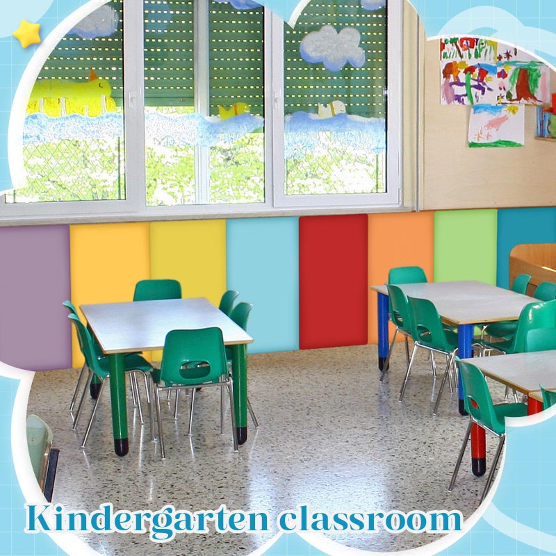 Hahafelt حافة 8 عبوة من وسائد الجدران لغرفة اللعب، رأس سرير لاصق قابل للتقشير 15.75" x 7.87" x 1.18" لوحات جدارية مبطنة ثلاثية الأبعاد مضادة للاصطدام، لوحة رأس سرير ذاتية اللصق للحماية (ألوان قوس قزح) - Image 5