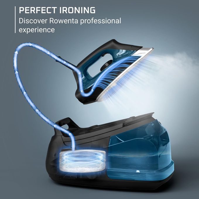 Rowenta Steam Iron For Clothes, Steam Pro Stainless Steel Soleplate, 1.1L Removable Tank, 1800W, Blue - Image 3