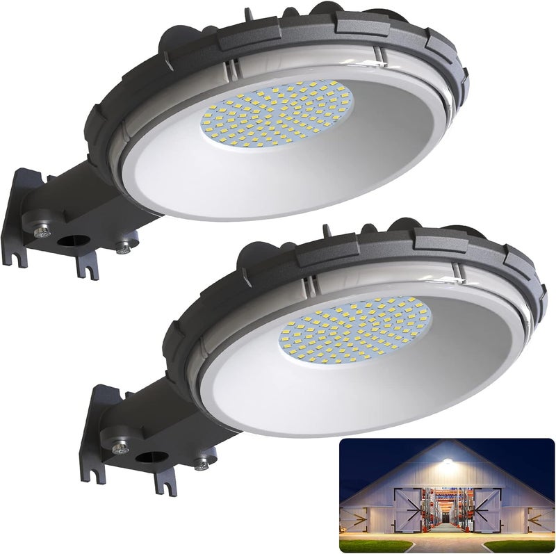 deerdance LED Barn Light, 80W 120V Hardwired Dusk to Dawn Outdoor Lighting with 10000LM 5000K Daylight, IP65 Waterproof Area Street Lights for Outdoor Barns Farmhouse Garage Yard Warehouse (2Pack) - Image 1