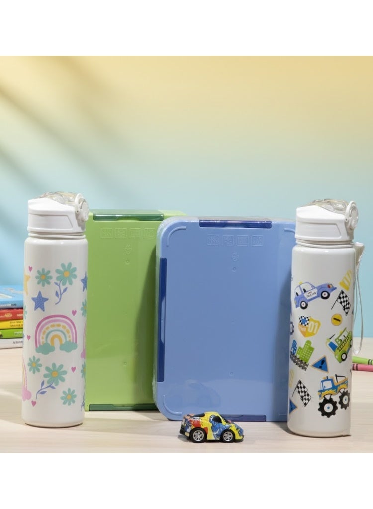 Ultimate Kids' School Lunch Set – High Quality Leak-Proof Bento Box Combo (2-Piece Set) (Free Water Bottle) - Image 4