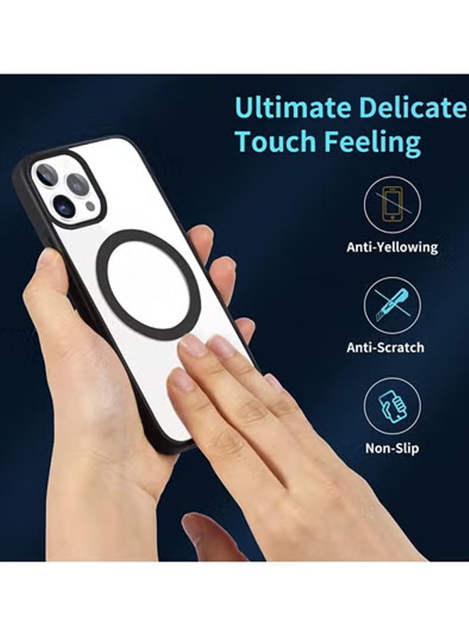 TIGER Clear MagSafe Case for iPhone 12 Pro Max (6.7-Inch) – Ultra-Thin Transparent Protective Cover with Anti-Yellow Coating, Slim Shockproof Bumper, Strong Magnetic Ring, Anti-Scratch Design – Black Edges - Image 3