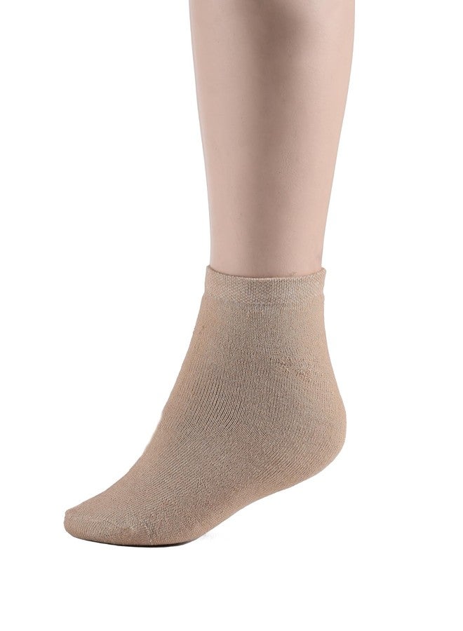 MUKHAKSH (Pack of 4 Pairs = 8 Socks Boys Winter Woolen Warm Beige Sneaker Length Socks - Image 3