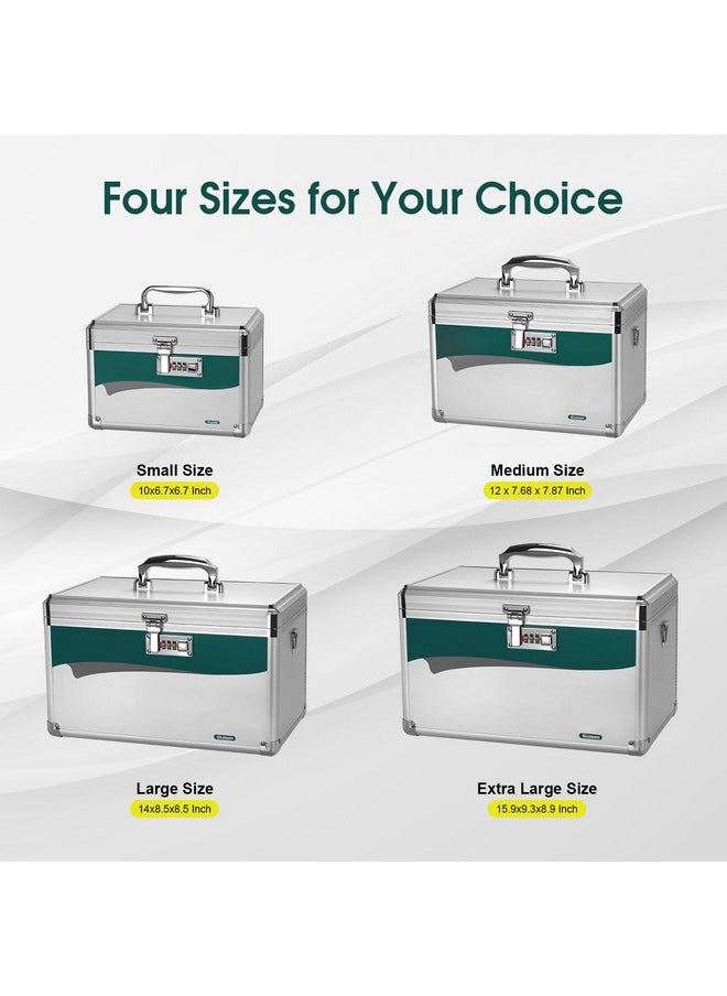 GLOSEN Medicine Lock Box With Combination Lock, Medication Lock Box【Small 10X6.7X6.7 Inch】 Medicine Safe Lock Box,Medical Box Organizer  - Image 4