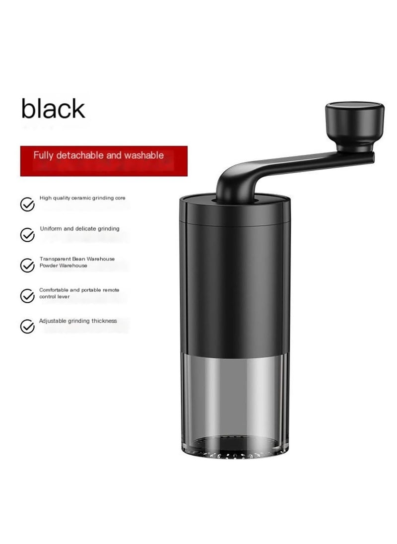 Excefore Manual Coffee Grinder, Portable Hand-cranked Coffee Grinder with Adjustable Settings, Small Household Coffee Utensil, Suitable for Home and Travel (Black)  - Image 3