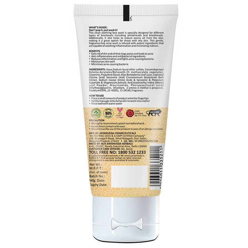 Aryanveda Anti Acnend Face Wash For Acne And Pimples with Neem Tulsi And Tea Tree For Men Women 100ml Each Pack of 2 - Image 5