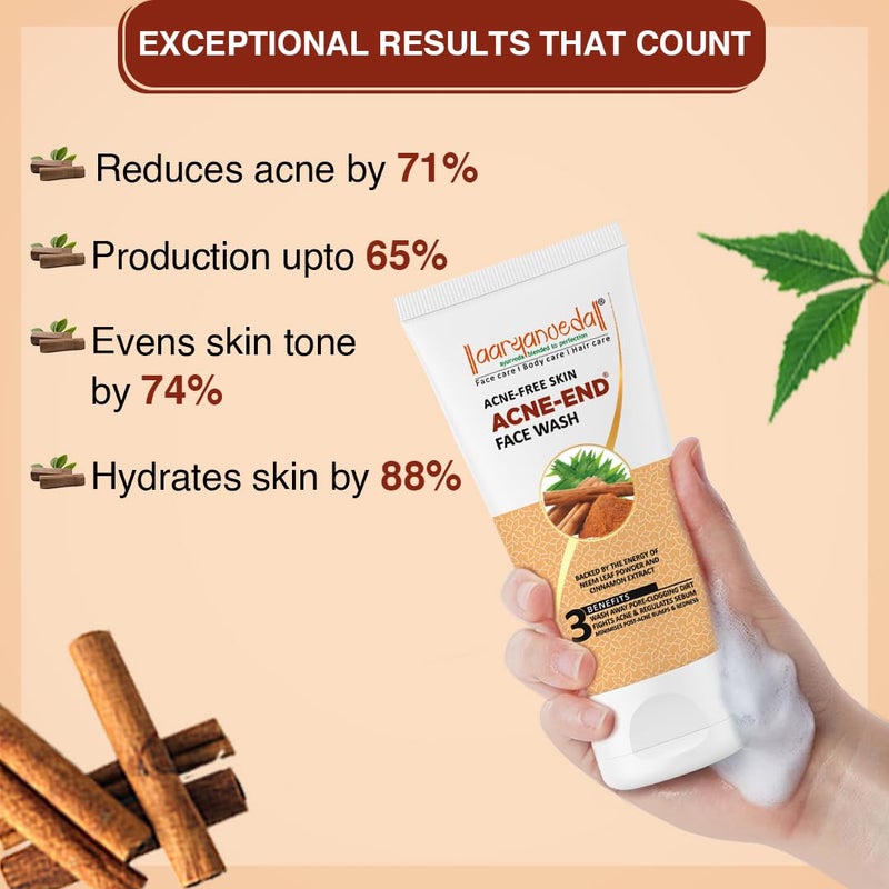 Aryanveda Anti Acnend Face Wash For Acne And Pimples with Neem Tulsi And Tea Tree For Men Women 100ml Each Pack of 2 - Image 4