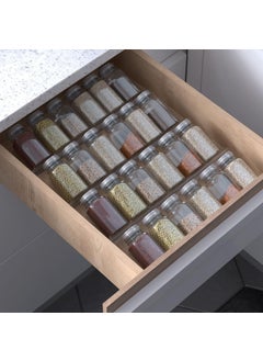 MUGATH MUGATH Clear Acrylic Spice Drawer Organizer 4 Tier Seasoning Jars Drawer Insert Kitchen Spice Rack Tray for DrawerCountertop 19 X 13 InchTransparent  - Image 1