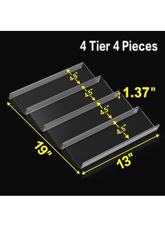 MUGATH MUGATH Clear Acrylic Spice Drawer Organizer 4 Tier Seasoning Jars Drawer Insert Kitchen Spice Rack Tray for DrawerCountertop 19 X 13 InchTransparent  - Image 3