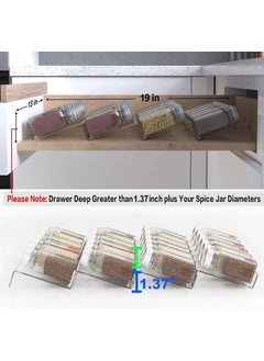 MUGATH MUGATH Clear Acrylic Spice Drawer Organizer 4 Tier Seasoning Jars Drawer Insert Kitchen Spice Rack Tray for DrawerCountertop 19 X 13 InchTransparent  - Image 2