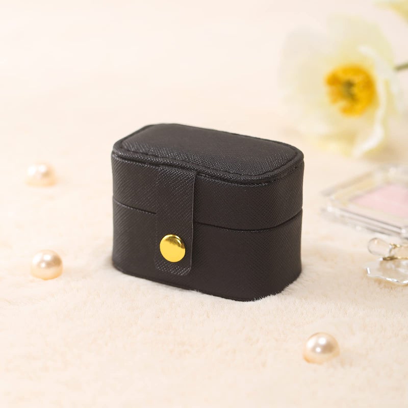 CASEGRACE Small Jewelry Ring Box Mini Travel Jewelry Case Portable Ring Storage Case for Rings Earrings, Gifts for Women, Pink - Image 5