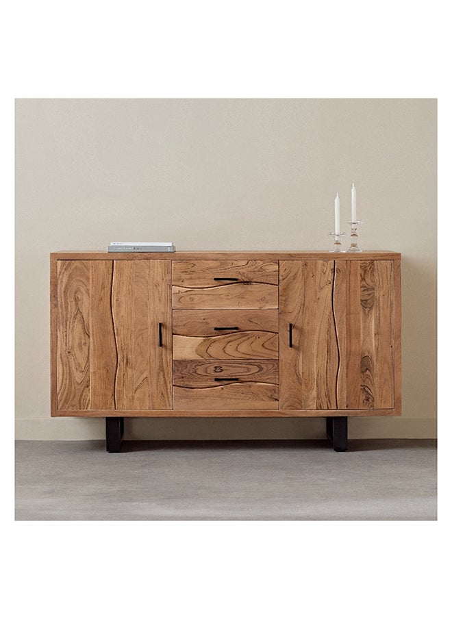 Home Box - Costa 2-Door Live Edge Solid Wood Sideboard with 3 Drawers 40 x 85 x 150 cm - Image 1