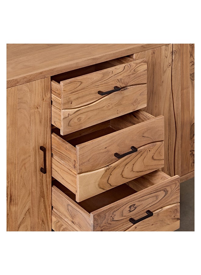 Home Box - Costa 2-Door Live Edge Solid Wood Sideboard with 3 Drawers 40 x 85 x 150 cm - Image 1