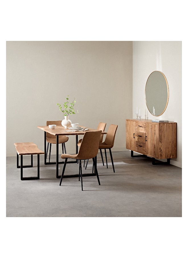 Home Box - Costa 2-Door Live Edge Solid Wood Sideboard with 3 Drawers 40 x 85 x 150 cm - Image 1