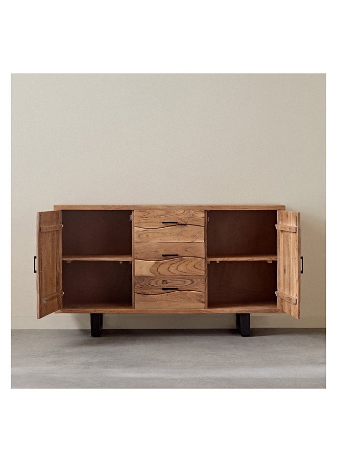 Home Box - Costa 2-Door Live Edge Solid Wood Sideboard with 3 Drawers 40 x 85 x 150 cm - Image 1