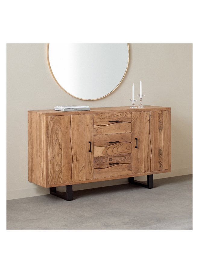 Home Box - Costa 2-Door Live Edge Solid Wood Sideboard with 3 Drawers 40 x 85 x 150 cm - Image 1
