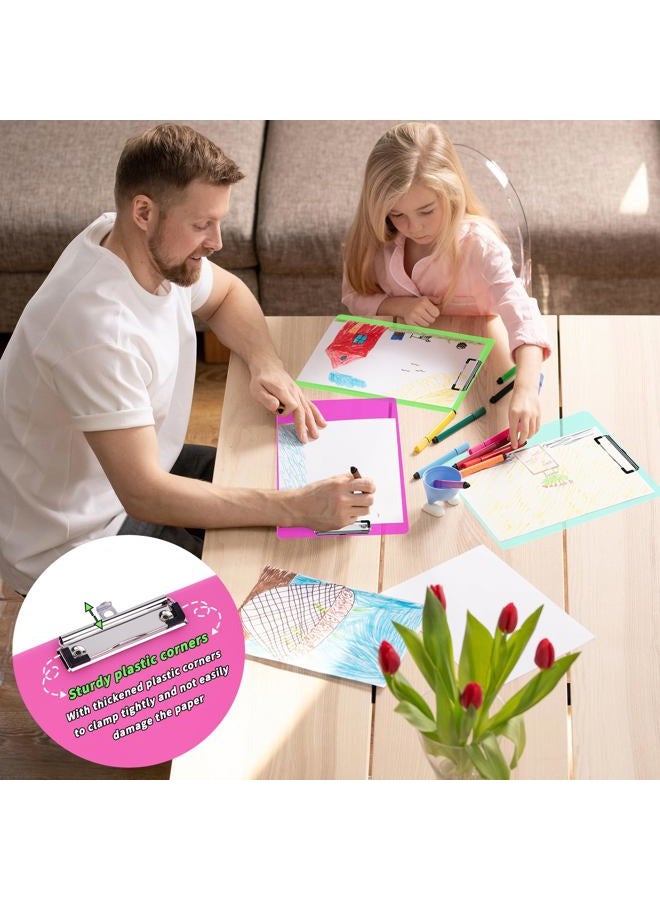 UZLU 40 Pcs Plastic Clipboard Bulk 12.5 x 9 in Acrylic Clear Colored Clipboard 20 Colors Low Profile Clip Board Folder Standard Letter Size Portable Waterproof for Classroom Office Outdoor Indoor Use - Image 5