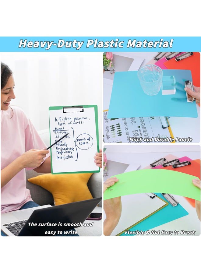 UZLU 40 Pcs Plastic Clipboard Bulk 12.5 x 9 in Acrylic Clear Colored Clipboard 20 Colors Low Profile Clip Board Folder Standard Letter Size Portable Waterproof for Classroom Office Outdoor Indoor Use - Image 4