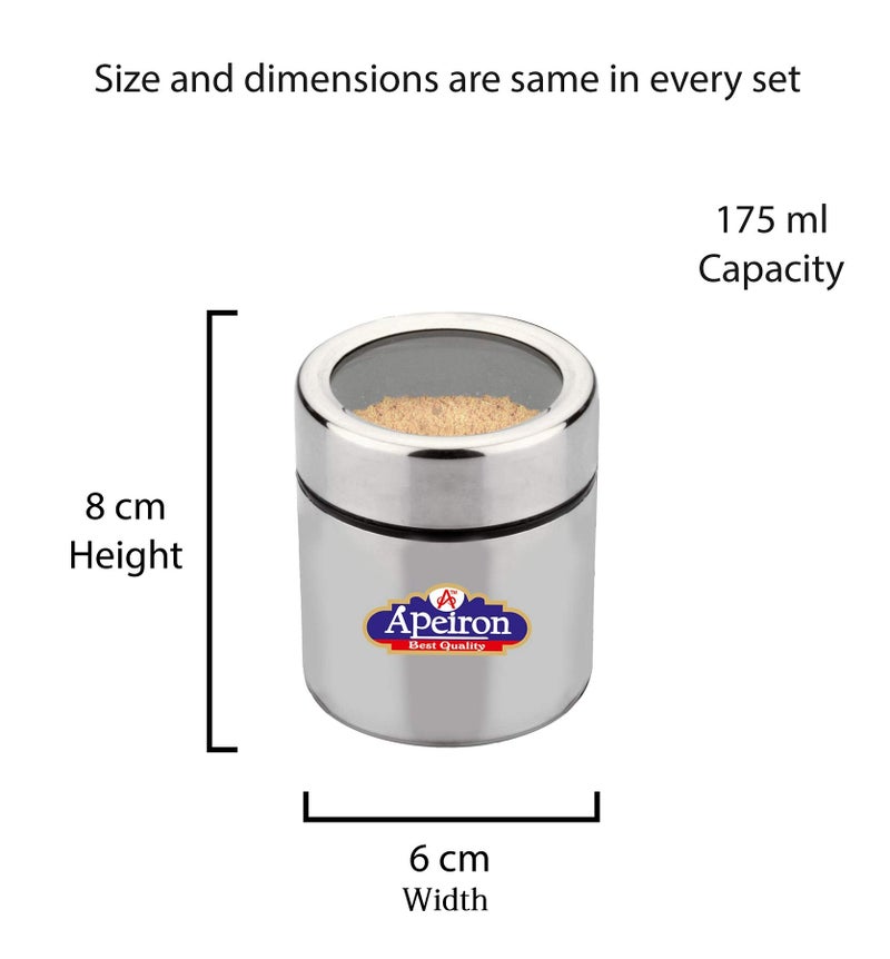 Apeiron Stainless Steel Spice Box | Masala Dabba | Dry Fruit Box | Kitchen Container | Storage Box | Container 6 Pcs Set of 2 - Image 4