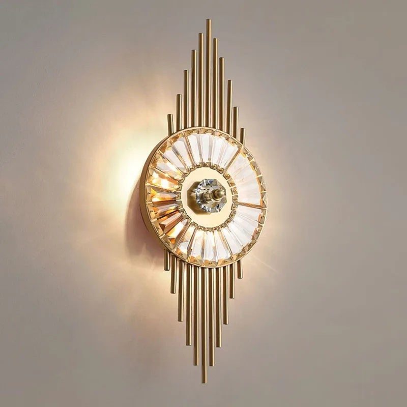 Luxury Crystal LED Wall Lamp Gold Finish - Image 1