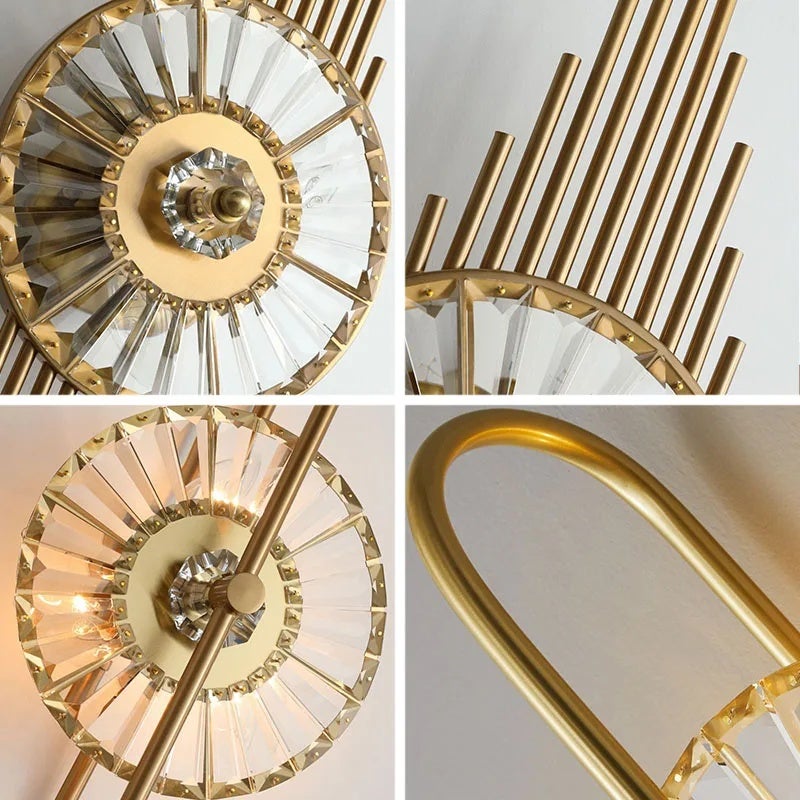 Luxury Crystal LED Wall Lamp Gold Finish - Image 4