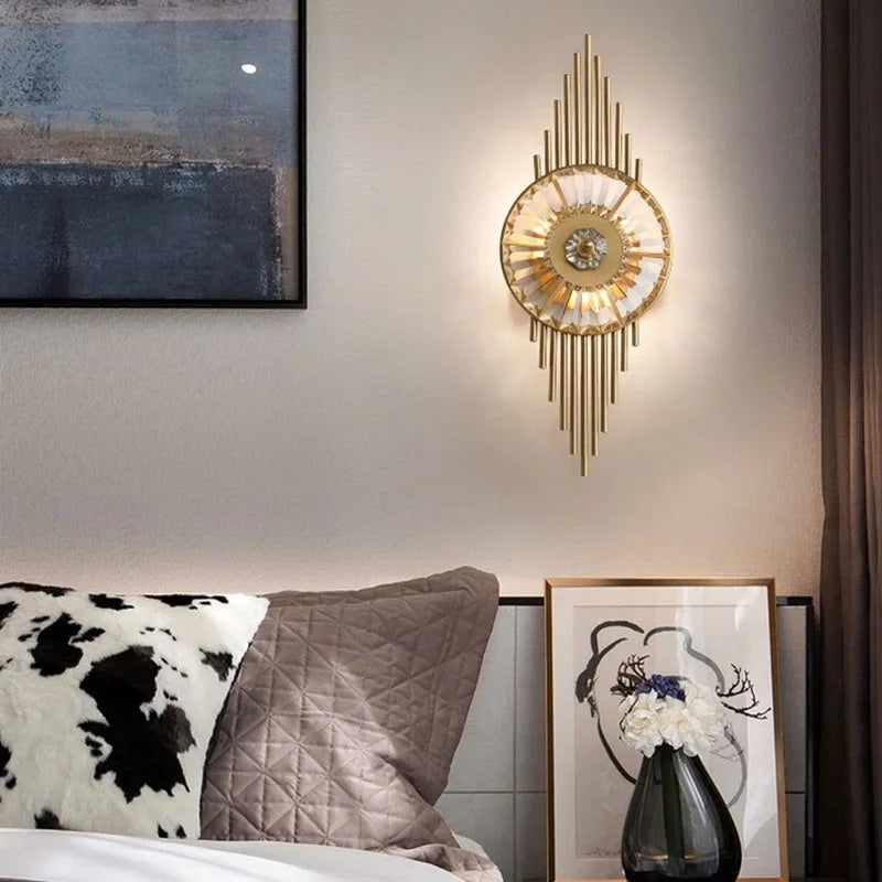 Luxury Crystal LED Wall Lamp Gold Finish - Image 5