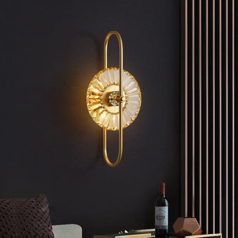 Luxury Crystal LED Wall Lamp Gold Finish - Image 3