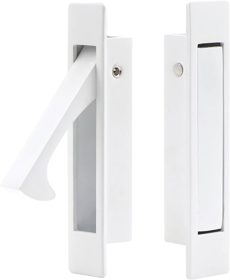Dontay Pocket Pull Handle, Edge Pull, Professional Stainless Steel 304, Flush Mount for Sliding Door (White, 2) - Image 1