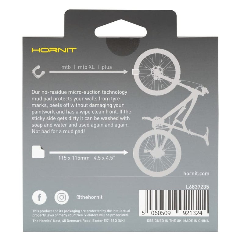 Hornit CLUG Mud Pad - Protects your walls from tire marks, uses micro-suction to stick without leaving residue or damaging paint (Large (MTB)) - Image 3