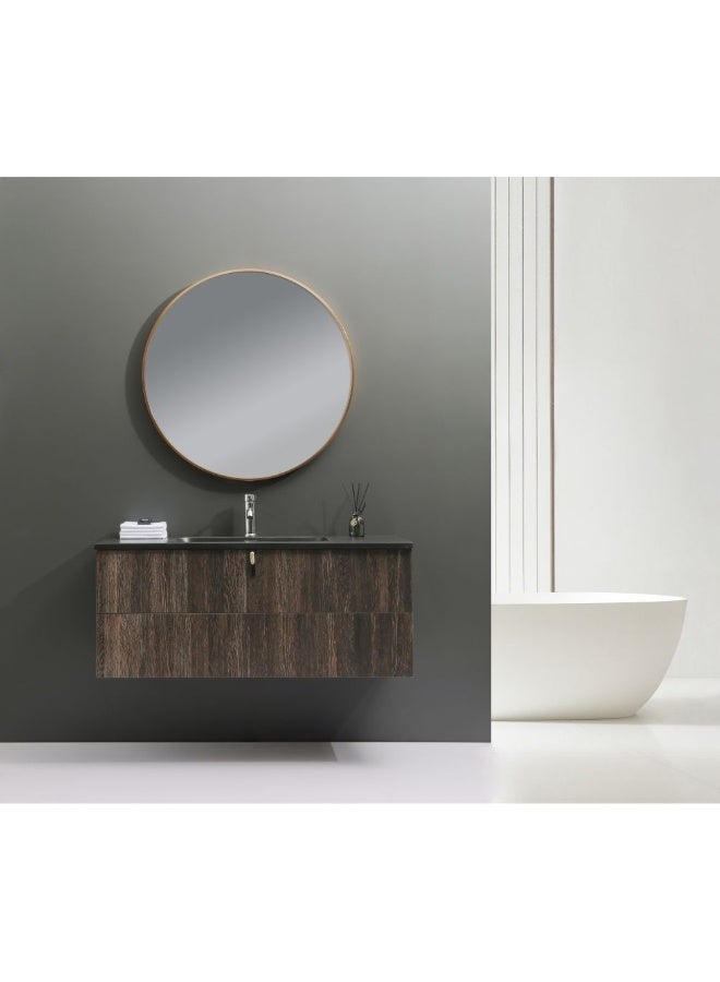DANUBE HOME Milano Lessie Vanity Model Hs16403 With Led Mirror 1200*460*480Mm (2Ctns/Set ) | Wooden Cabinet Single Basin | Wall Mounted Wash Basin Lavatory Sink For Toilet Bathroom - Dark Gray - Image 4