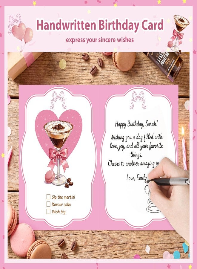 Thboxes Espresso Martini Birthday Card - Funny Coffee & Cocktail Birthday Gifts for Women Greeting Card for Friend Sister Daughter Wife Girlfriend 21st 30th 40th - Image 4