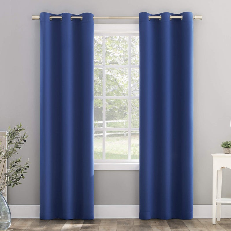 Sun Zero Riley Kids Bedroom Blackout Grommet Curtain Panel 40 x 63 Classic Blue