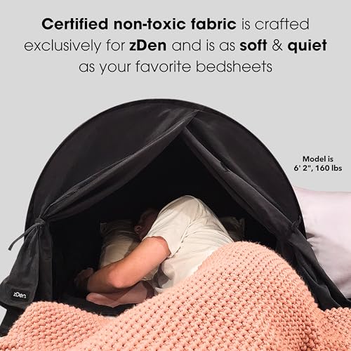 zDen Sleep in Total Darkness, Even in a Bright Room, Create a Private Space, zDen Patented Light-Blocking Sleep Den, Non-Toxic Blackout Canopy for Naps, Travel, Dorms, Night Shift, Migraine Relief - Image 4