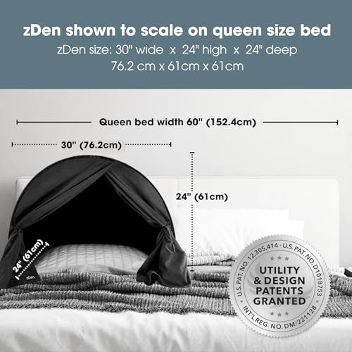 zDen Sleep in Total Darkness, Even in a Bright Room, Create a Private Space, zDen Patented Light-Blocking Sleep Den, Non-Toxic Blackout Canopy for Naps, Travel, Dorms, Night Shift, Migraine Relief - Image 5