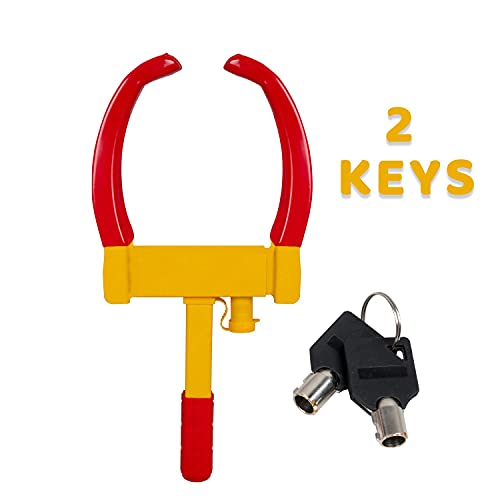 Casago Metal Cstswl1 Adjustable Anti Theft Security Car Wheel Lock Tire Clamp Claw with Two Keys, Yellow (Painted Finish) - Image 4