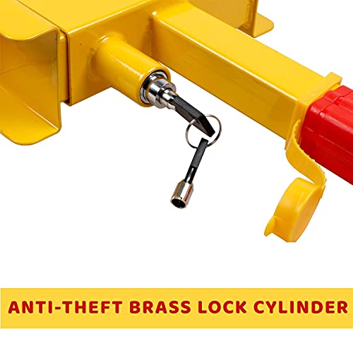 Casago Metal Cstswl1 Adjustable Anti Theft Security Car Wheel Lock Tire Clamp Claw with Two Keys, Yellow (Painted Finish) - Image 2
