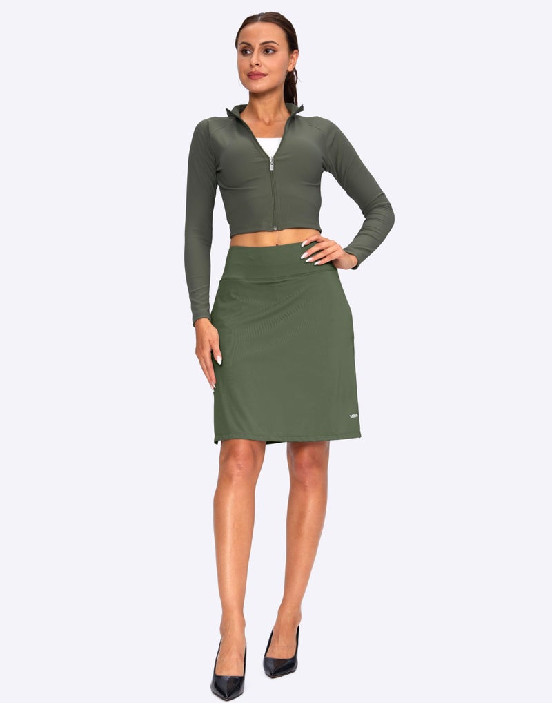 Viodia Women's 20" Knee Length Skorts Skirts Athletic Tennis Golf Skirt for Women Modest Sports Casual Summer Skirt with 5 Pockets Army Green - Image 5