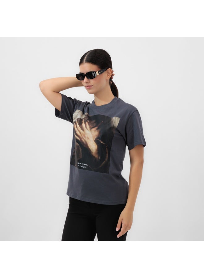 Tolou Unisex Graphic Print 'I know it's heavy, but it will pass' T-Shirt - Image 5