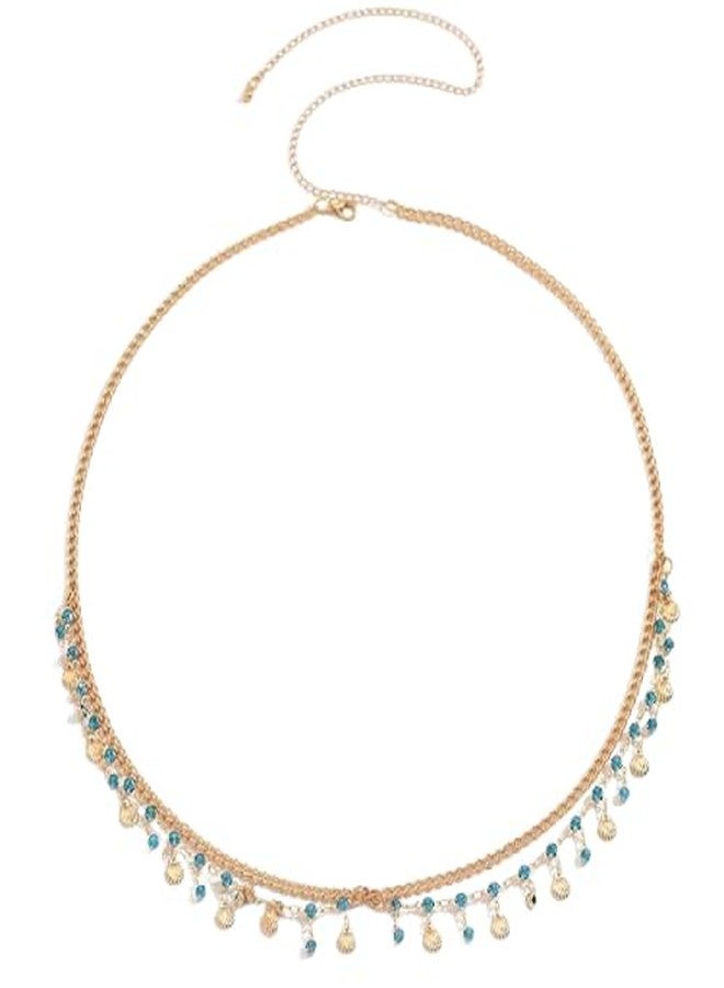 سلسلة خصر للنساء، سلسلة خصر ذهبية، مجوهرات شاطئية أنيقة للنساء، سلسلة خصر تقليدية لحفلات الزفاف والمناسبات الاحتفالية - Image 1