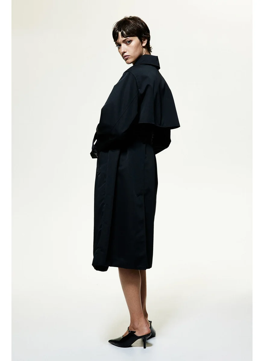 اتش اند ام Double-Breasted Twill Trench Coat