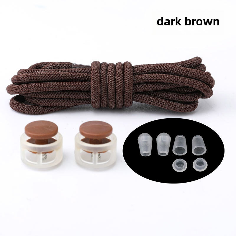 إسكدنيا Kids Elastic No-Tie Shoelaces Buckle Dark Brown elastic shoelaces a pair + spring buckle 2 + hanging clock 4