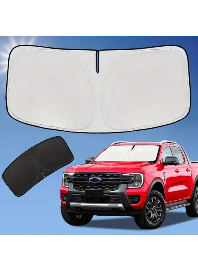 4 Layer Foldable Car Sunshade Windshield Sun Shield 54 3 Inch By 25 6 Inch Heat Resistant - Image 1