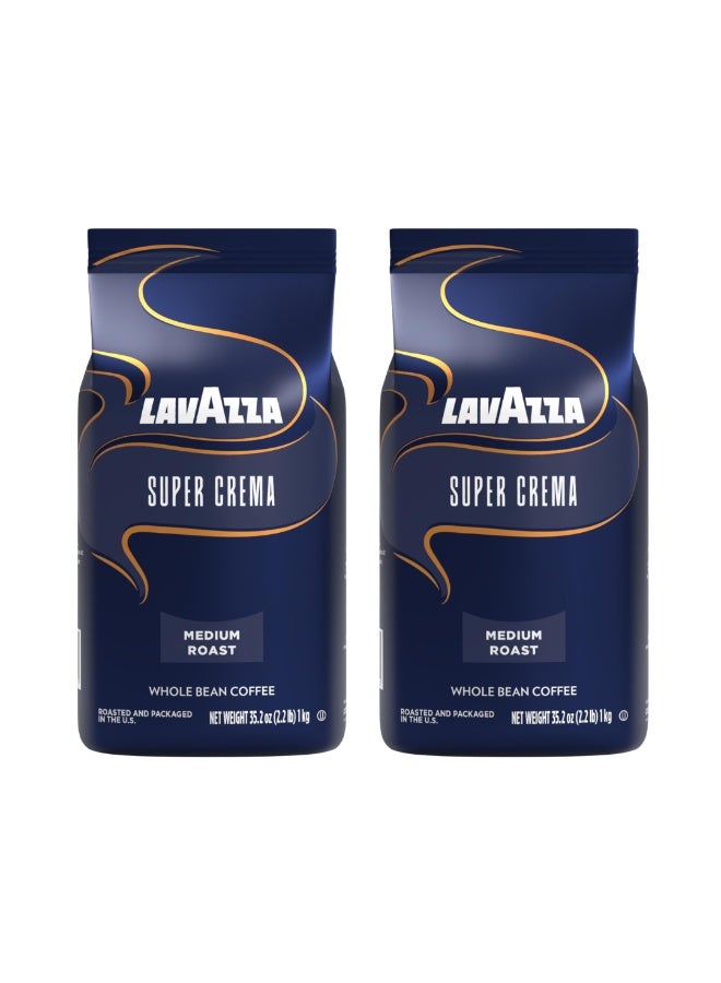 Lavazza Super Crema Coffee Beans 1kg (Pack of 2) - Image 1