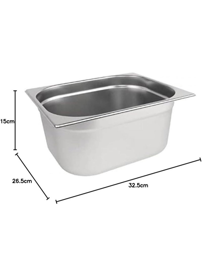 SOFIA REFRIGERATION GN Pan/Tray 1/2 15cm Stainless Steel Food Container Food Warmer, Food Storage, For Catering and Kitchen Use - Image 2