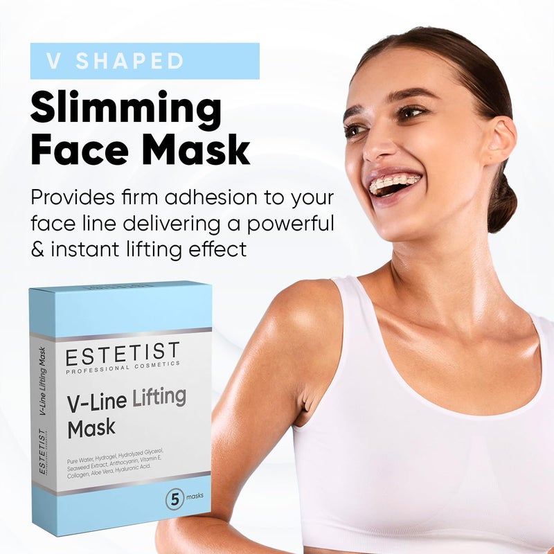ESTETIST V Line Lifting Mask, V Shaped Slimming Face & Neck Tightening Patch for Double Chin, Firming & Lifting Face Belt for Jawline and Chin, No Wrinkle Mask, 5 Pack - Image 2