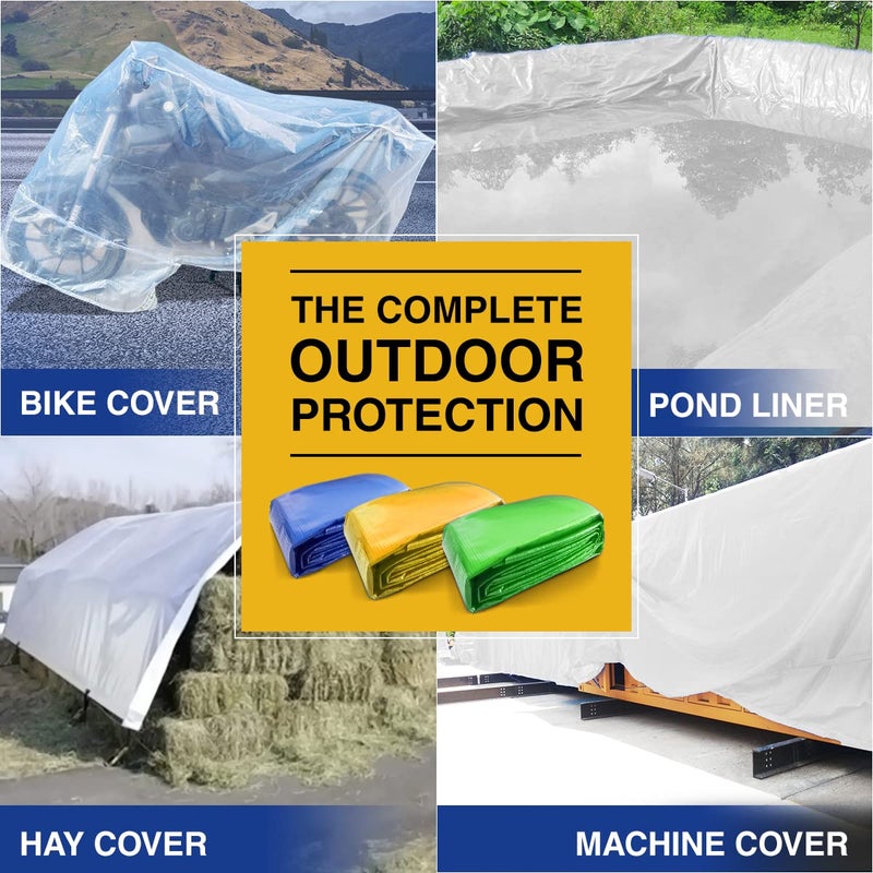 TUFFPAULIN TUFFPAULIN 9FT X 30FT 120 GSM Transparent Heavy Duty Tarpaulin Tirpal Tadpatri Tharpai Thadika Extra Strong Eyelets UV Resistant 100 Waterproof Virgin 6 Layer MLCL 3D Rib Technology1 No  - Image 5